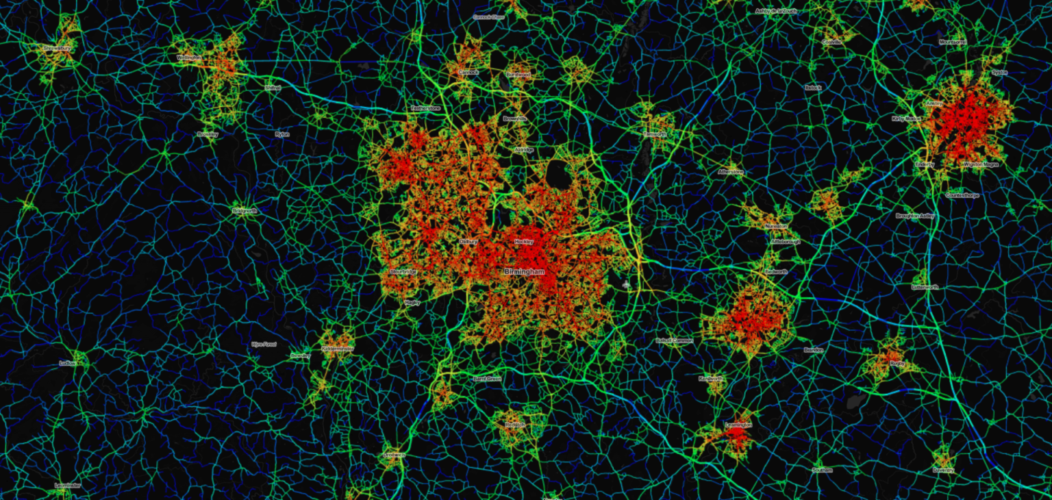 Digital spatial network analysis map